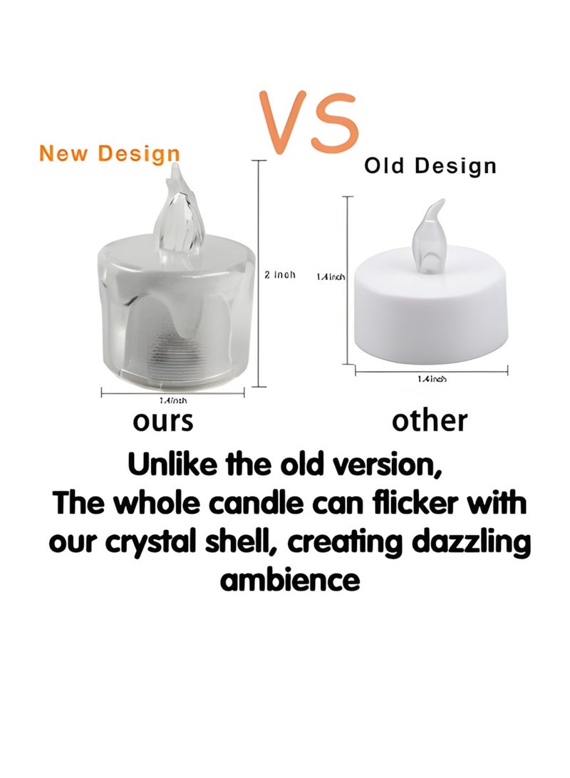 Vergali LED Tea Lights, 12 Pcs Gold Flameless Battery Operated Votive Tealights Candle, Small Electric Fake Tea Candle Realistic for Wedding, Table, Festival Celebration (Warm White) - Image 3