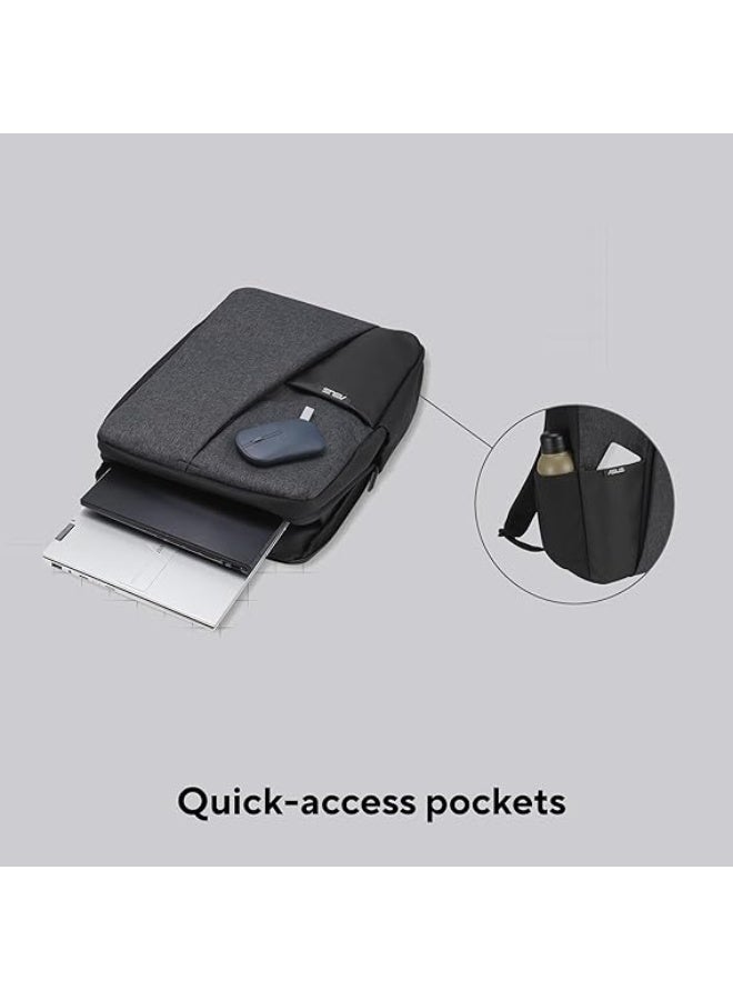 ASUS AP4600 Laptop Backpack, Quick-Access Pockets, Water-Repellent, Durable, Stylish & Lightweight Design, Suitable for up to 16-inch Laptop, Grey - Image 3