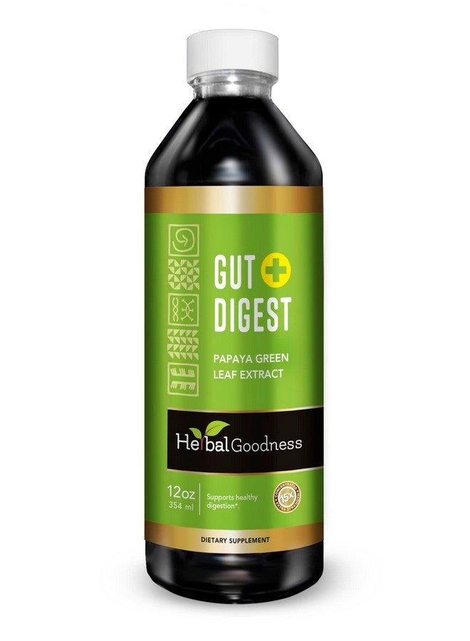 Herbal Goodness عصير الأعشاب الجيد 12 أونصة - مكنسة القولون، مكملات صحة الأمعاء للنساء والرجال مع البروبيوتيك والإنزيمات الهضمية لصحة الهضم، صحة الأمعاء، تطهير الكبد - 1 زجاجة - Image 1