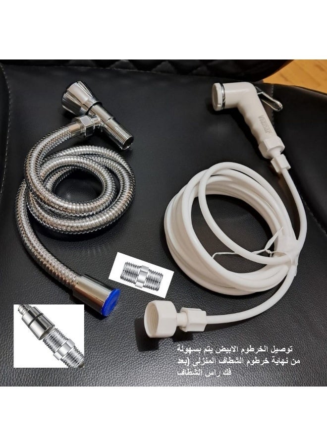 10 meters of 6mm hose for domestic use inside the apartment to supply water to the desert air conditioner or for washing the air conditioner - the hose is equipped for use from more than one water source, whether a mixer or a tap (10 meter hose) - Image 2