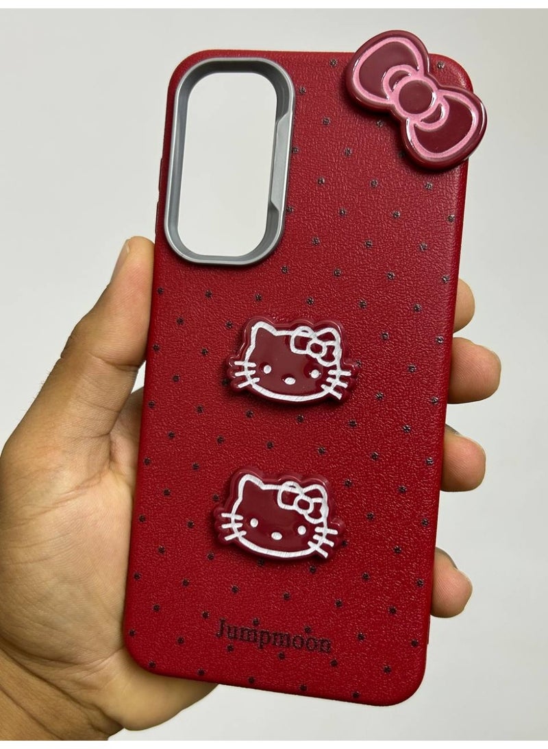 Jumpmoon Dotted Kitty Bow Back Case Compatible with Samsung A05S - Image 1