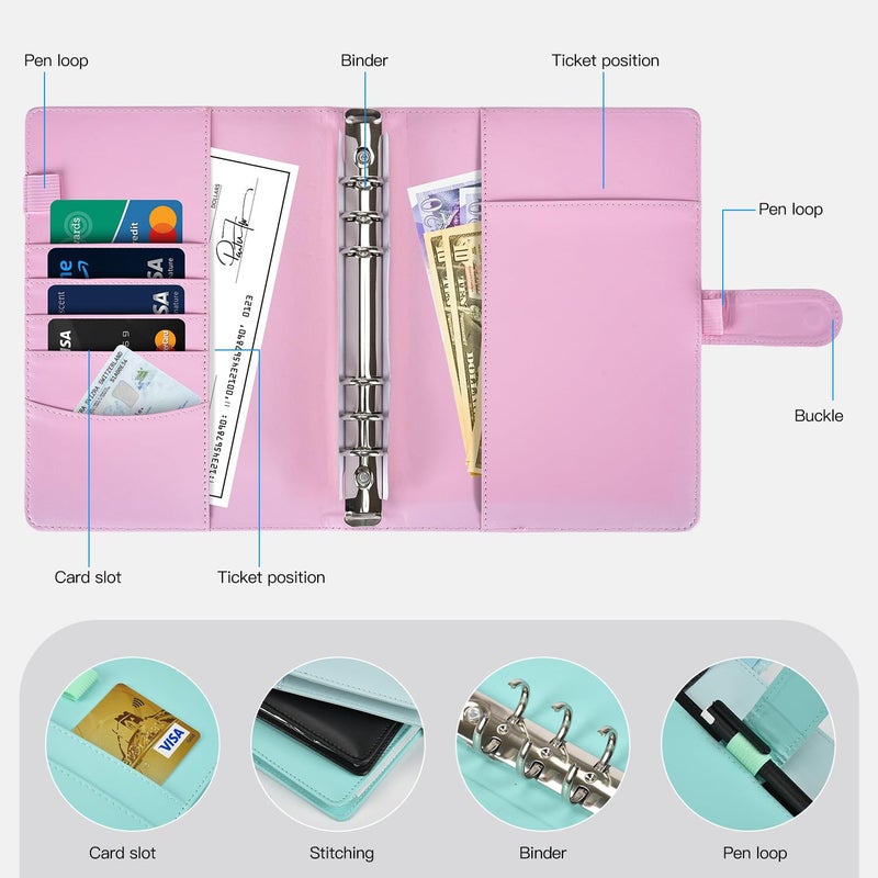 ARRLSDB 100 Envelopes Challenge Binder, 100 Envelopes Money Saving Challenge, A5 Money Saving Budget Binder with Cash Envelopes to Save $5,050 Budget Planner (Pink) - Image 3
