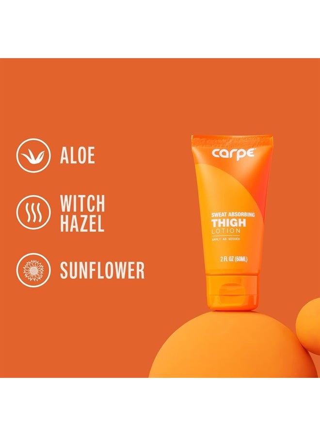 Carpe Sweat Absorbing Thigh - Helps Keep Your Thighs Dry and Chafe Free - Sweat Absorbing Lotion - Helps Control Sticky Thigh Sweat - With Witch Hazel and Vitamin B3 (pack of 2) - Image 3