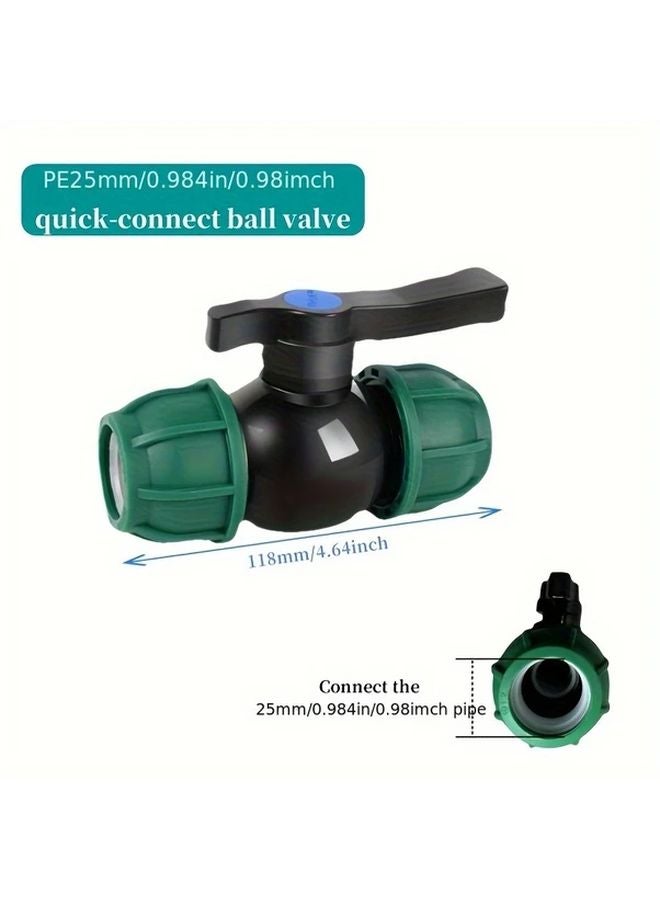 25mm 0 98 Inch Green Quick Connect Ball Valve Large Flow for Irrigation and Pipe Repair - Image 4