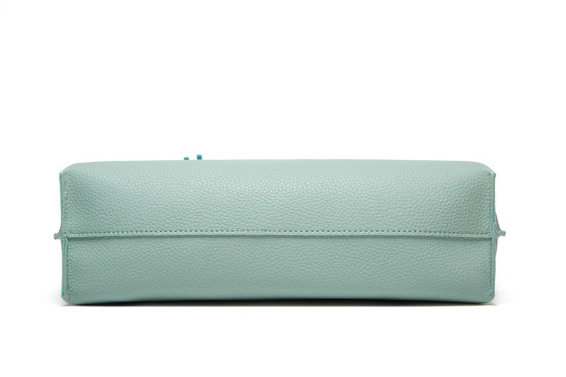 Dreubea Women's Soft Faux Leather Tote Shoulder Bag from, Big Capacity Tassel Handbag Aquamarine - Image 5