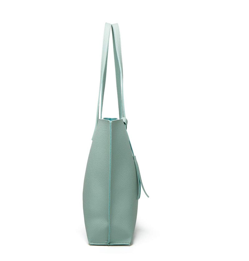 Dreubea Women's Soft Faux Leather Tote Shoulder Bag from, Big Capacity Tassel Handbag Aquamarine - Image 4