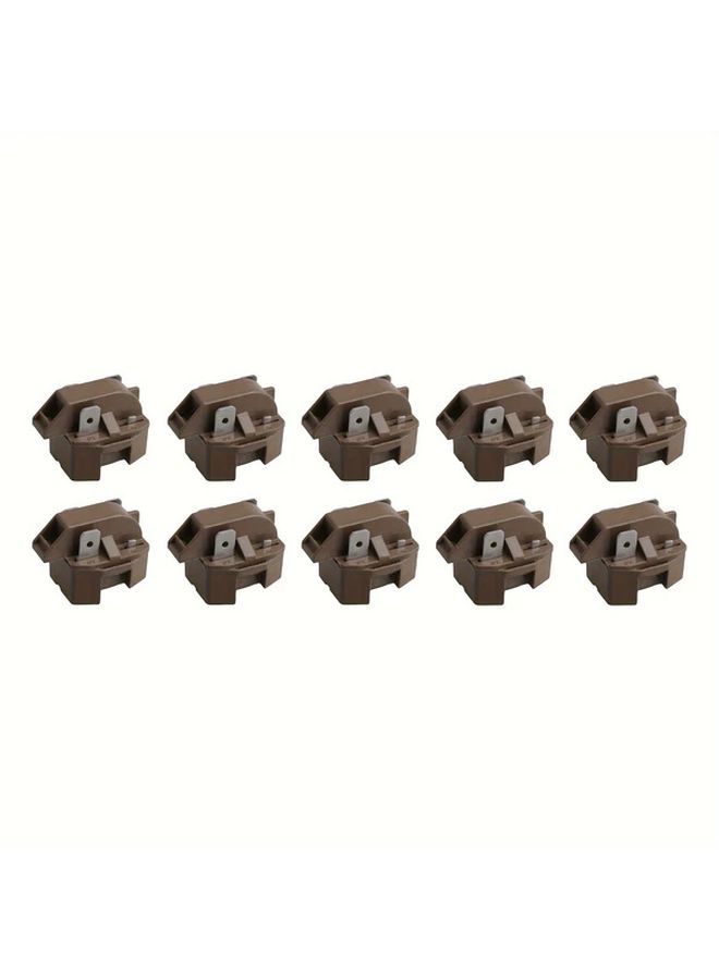 10 Pcs Coffee Color Universal Refrigerator Compressor Relay 2262185 Plastic Replacement Part No Battery Required - Image 1