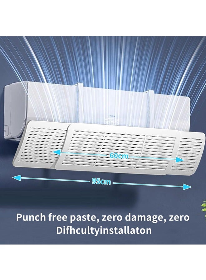 صاروخ فلاير عاكس تكييف الهواء ، مكيف هواء سبليت قابل للتعديل تدفق الهواء ، عاكس تكييف الهواء لمنع النفخ المباشر لمكيف الهواء ، عاكس تكييف الهواء التلسكوبي للمكتب المنزلي - Image 2