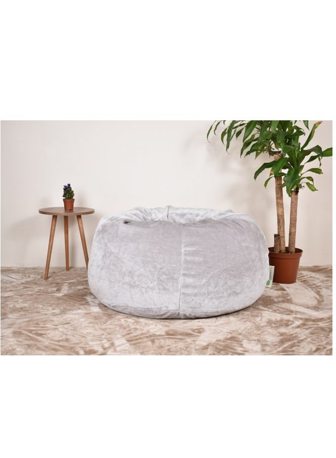 ANDERSON Ultra Soft Luxury Fur Bean Bag Chair Filling with Beans Highly Comfortable Suitable For Kids And Adults Light Grey Colour - Image 3