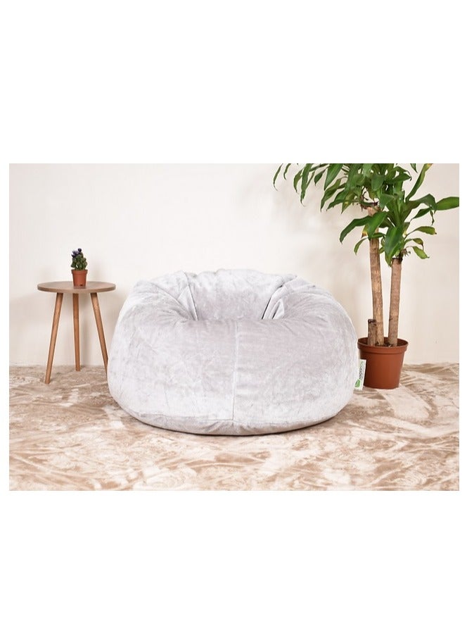 ANDERSON Ultra Soft Luxury Fur Bean Bag Chair Filling with Beans Highly Comfortable Suitable For Kids And Adults Light Grey Colour - Image 2