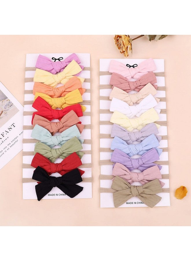 چولي بوز 20 قطعة طفل الفتيات القطن فيونكات شعر Headbands النايلون العصابات الشعر مرونة إكسسوارات الشعر للأطفال حديثي الولادة الرضع الصغار - Image 4