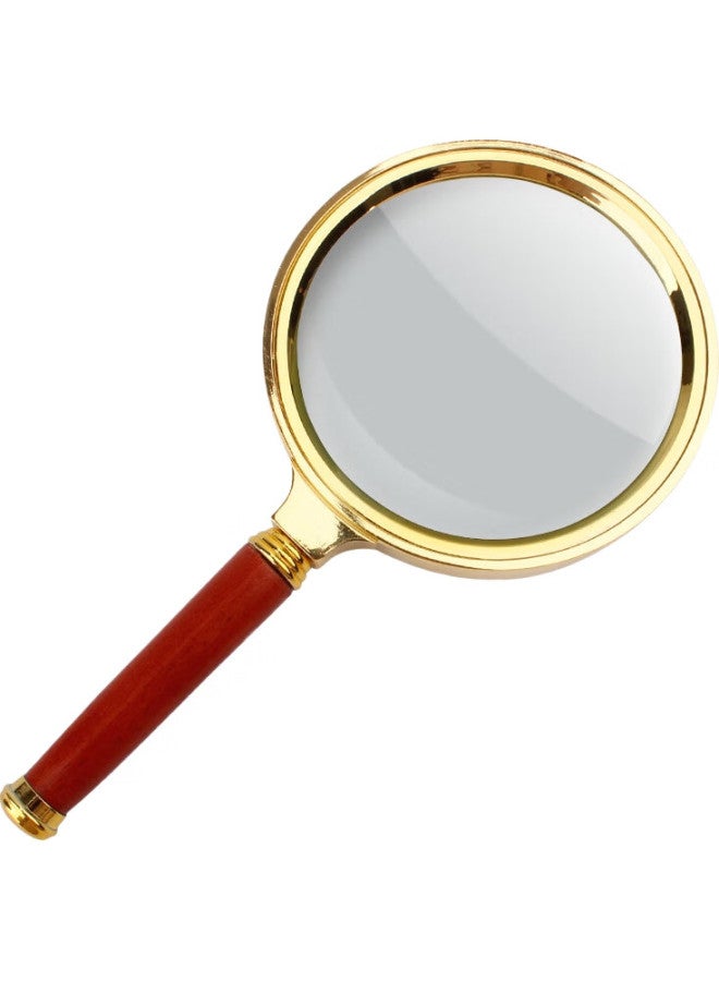 MIXOUT Handheld Magnifying Glass For Reading And Appreciation, Metal Wooden Handle, High Magnification, High Definition, Large Aperture 90Mm, Gift Magnifier - Image 3