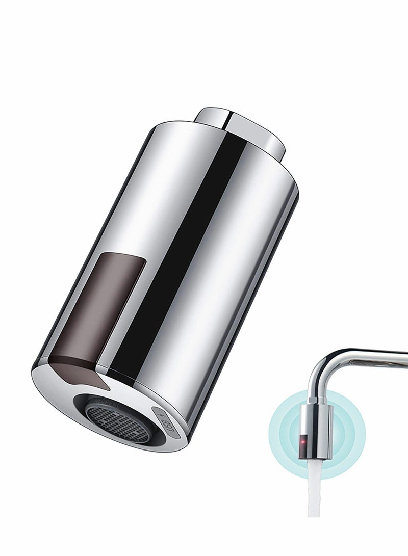 Excefore Touchless Faucet Adapter for Kitchen Bathroom, Universal Standards Thread Automatic Smart Faucet, IPX6 Waterproof Smart Faucet Water-Saving Sensor, Chrome Style for High Spout Faucet  - Image 1