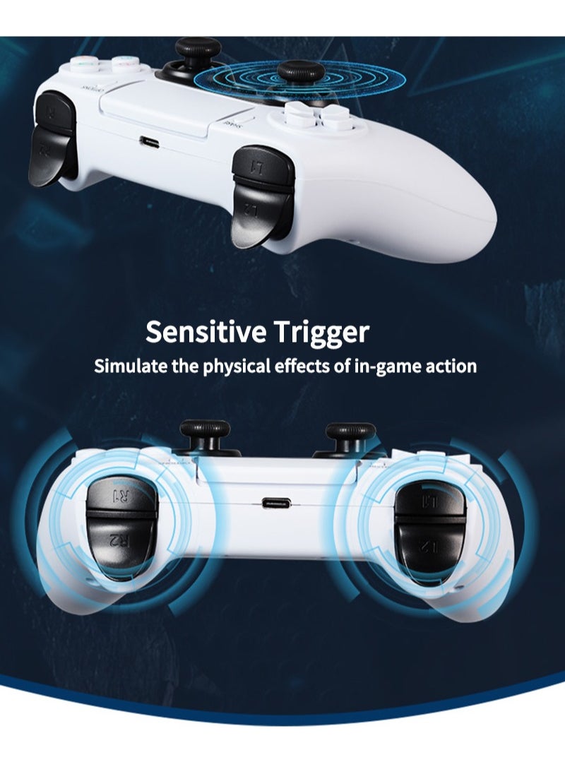 Flash Hawk - Bluetooth Wireless Game Controller with Macro Programming, Dual Vibration and Six-axis Somatosensory,Built-in speakers for PS4/PC/Steam/Android - Image 1