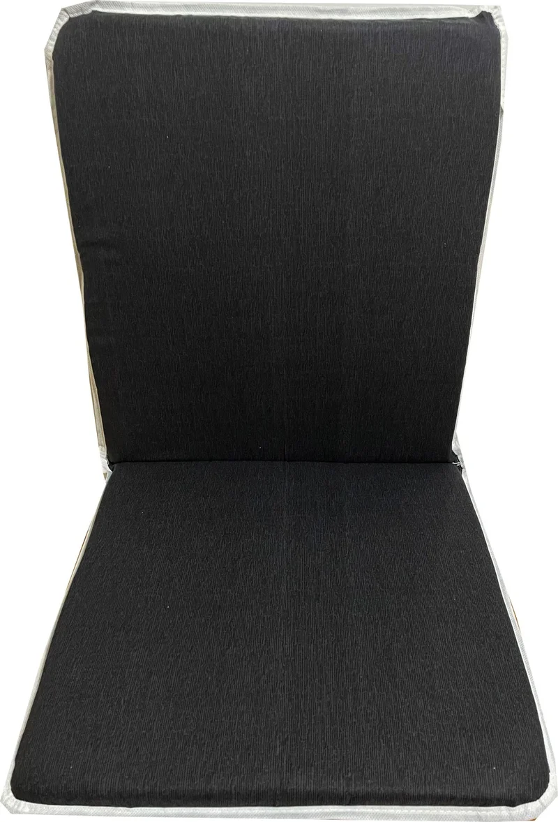Vip Home Concept Chair Cushion with Back, Elastic, Zipper, Sponge - 6 Pieces (Black Melted) Washable