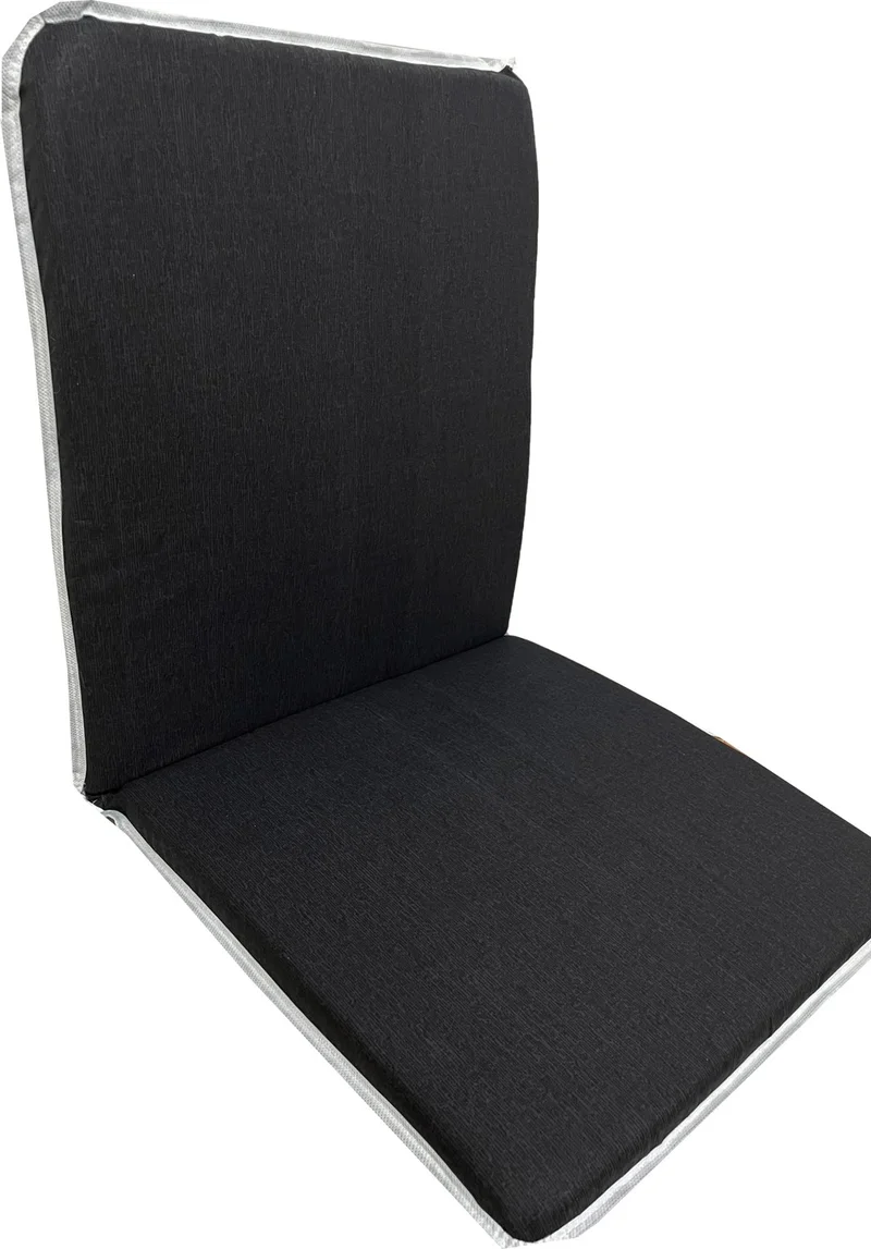 Vip Home Concept Chair Cushion with Back, Elastic, Zipper, Sponge - 6 Pieces (Black Melted) Washable