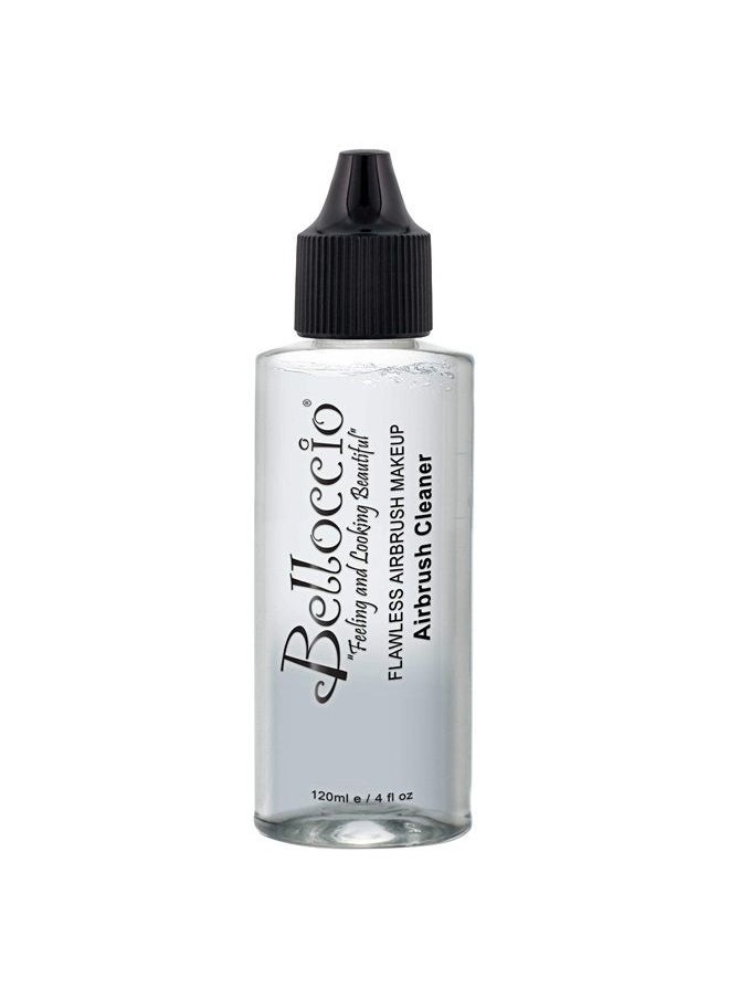 Belloccio 4 Ounce Bottle of Belloccio Makeup Airbrush Cleaner - Fast Acting Cleaning Solution, Quickly Cleans Flushes Out Airbrush Makeup Foundation, Blush, Highlighter - Clean Cosmetic Makeup Brushes, Paint  - Image 1