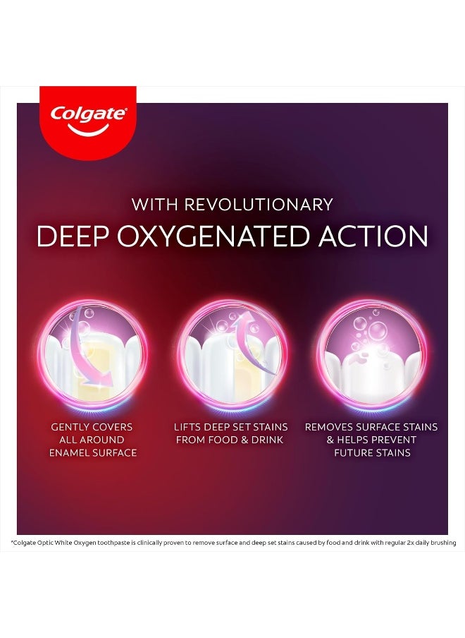 Colgate - Optic White Oxygen Teeth Whitening Toothpaste 2 x 50ml - Image 1