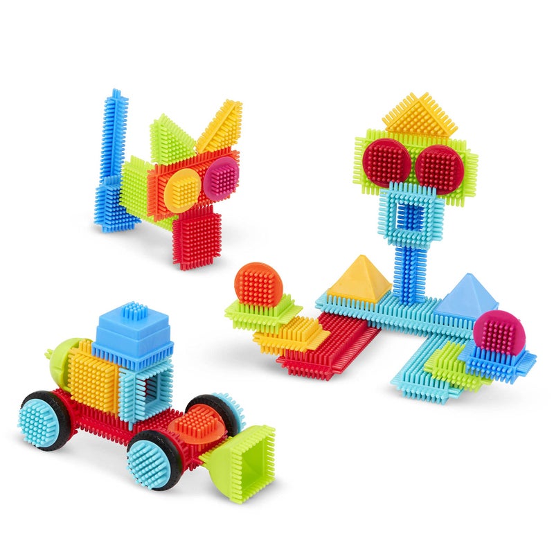 Battat- Bristle Blocks- STEM Interlocking Building Blocks- 50 pc Playset- Reusable Carry Case - Developmental Toys for Toddlers & Kids- Basic Builder Case- 2 Years + - Image 2