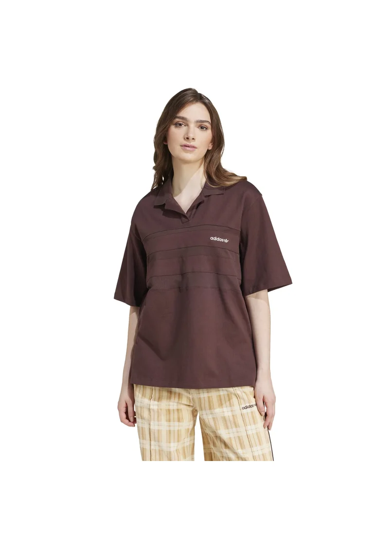 اديداس adidas POLO S/S SHIRT Brown Originals Women POLO SHIRTS