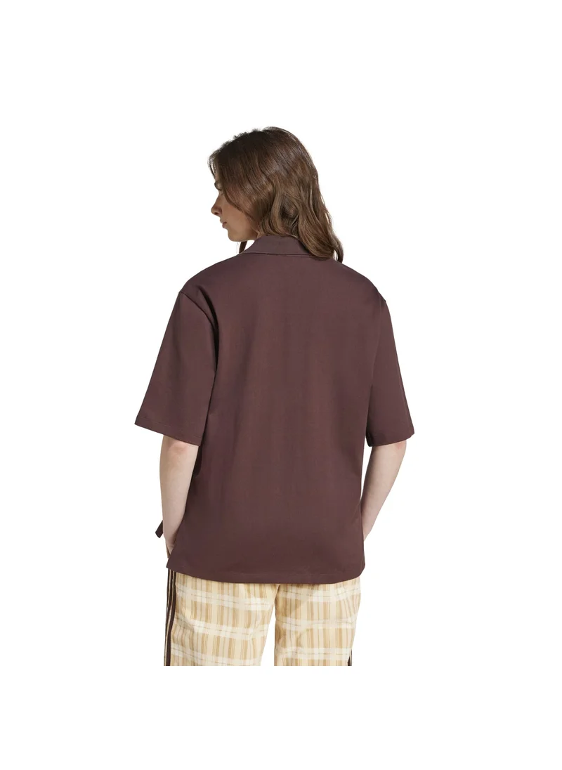 اديداس adidas POLO S/S SHIRT Brown Originals Women POLO SHIRTS
