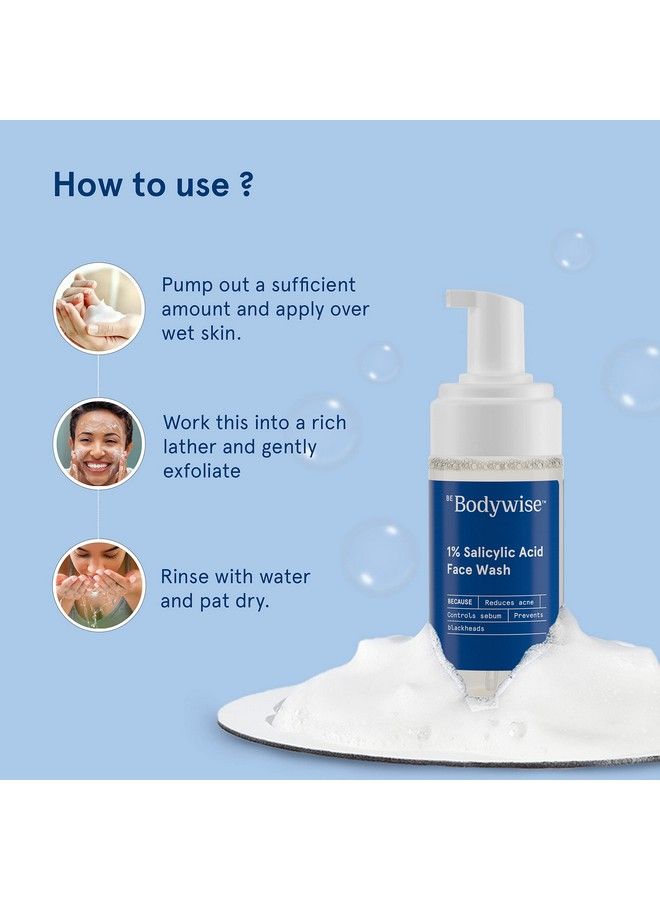 Be Bodywise 1% Salicylic Acid Oil Control Face Wash For Acne & Pimples Acid Reduces Excess Oil Exfoliates Paraben & Soap Free 120Ml - Image 5