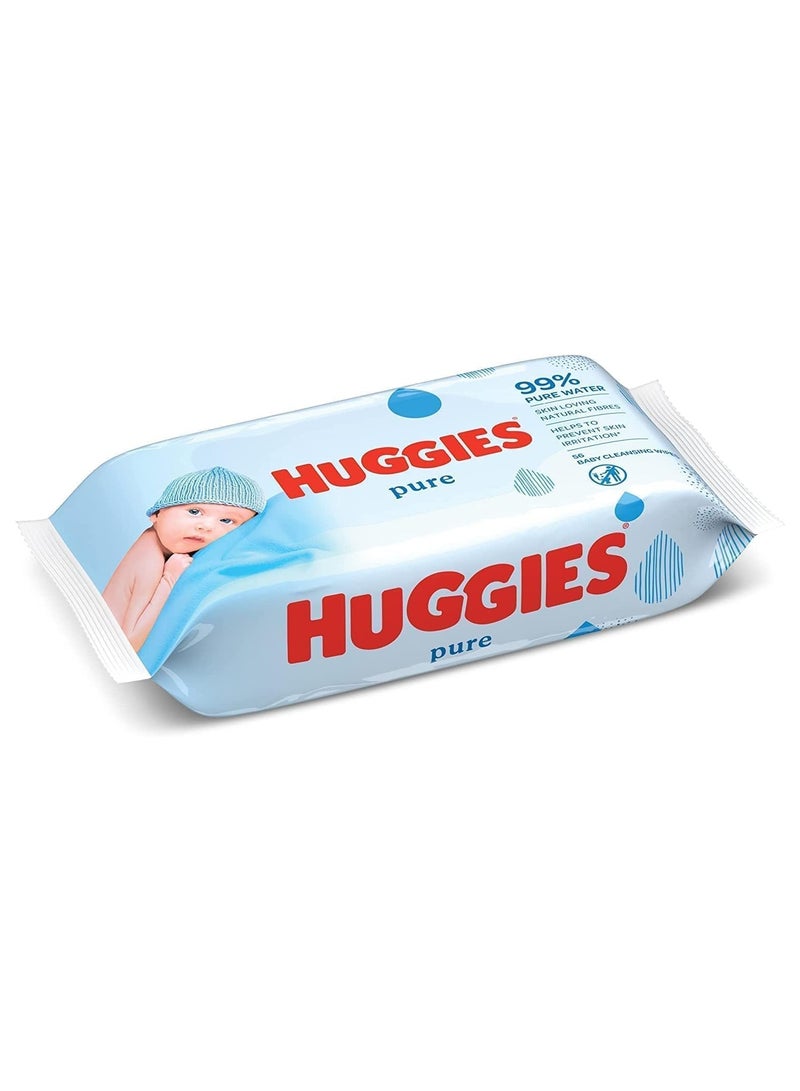 HUGGIES huggie HUGGIES PURE BABY WIPES PACK OF 6 (336 WIPES) - Image 2