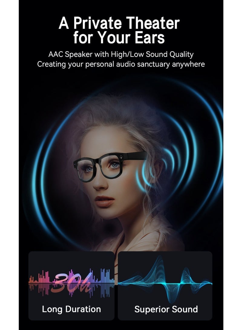 ZESITH AI Smart Glasses 800W Camera Photo Video Recording Real Time Translation Bluetooth Cycling Sports Glasses Black - Image 3
