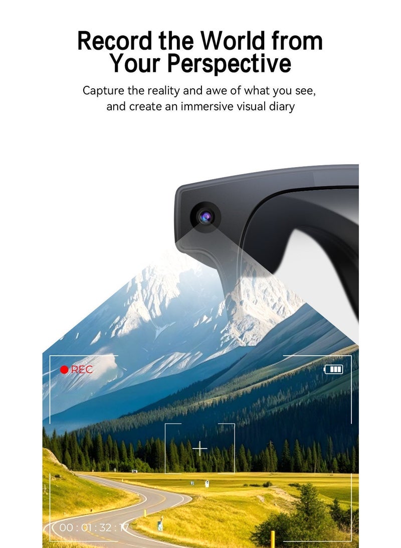 ZESITH AI Smart Glasses 800W Camera Photo Video Recording Real Time Translation Bluetooth Cycling Sports Glasses Black - Image 2