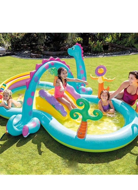 INTEX Dino Slide & Pool, Multi-Colour, 57135