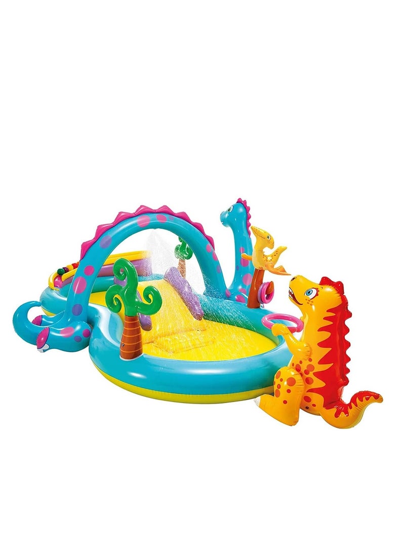 INTEX Dino Slide & Pool, Multi-Colour, 57135