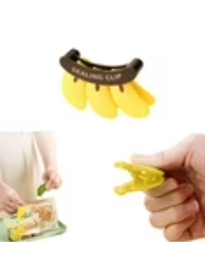 Banana Sealing Clip Reusable Bag Clamp With Strong Fridge Magnet Fun Kitchen Snack Bag Sealer Novelty Banana Fridge Accessory (Yellow) - Image 1