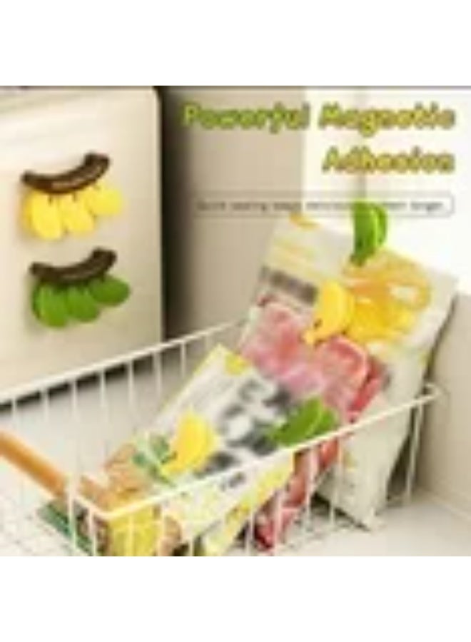 Banana Sealing Clip Reusable Bag Clamp With Strong Fridge Magnet Fun Kitchen Snack Bag Sealer Novelty Banana Fridge Accessory (Yellow) - Image 2