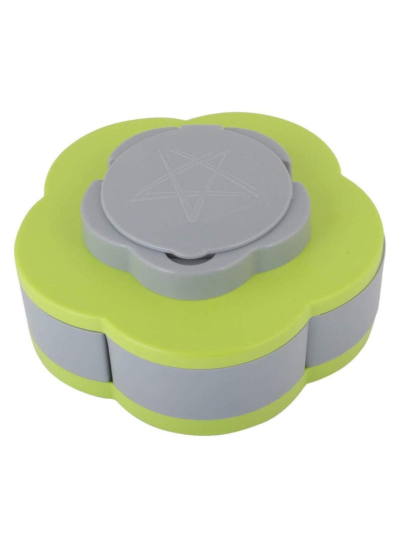 JENMA ENTERPRISE JENMA ENTERPRISE Home 5 Compartments Flower Candy Box Serving Rotating Tray Dry Fruit Candy Chocolate Snacks Storage Box with Mobile Phone StandGreen  - Image 2