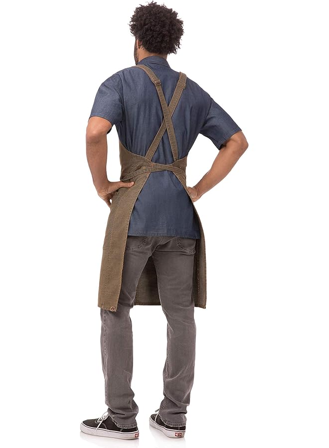 Chef Works Unisex Adult Uptown Cross Back Bib Apron Work Utility Apron - Image 2