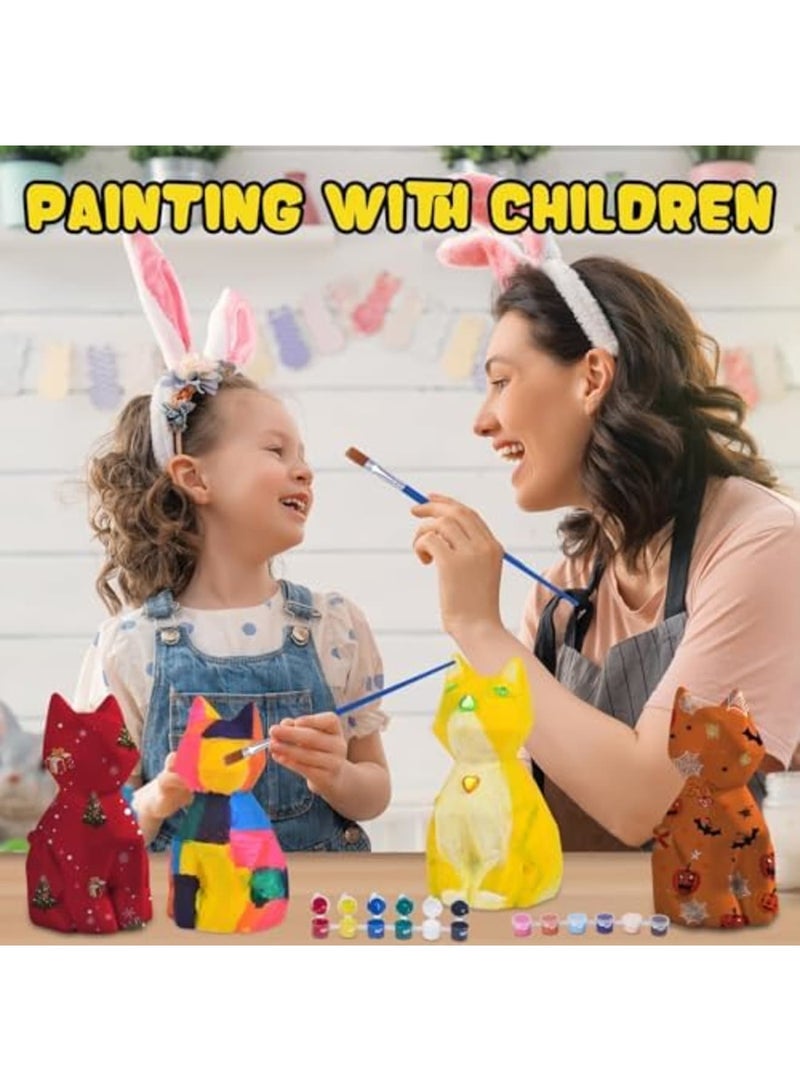 SYOSI DIY Cat Lamp Crafts for Girls from 4 5 6 7 8 Years, Crafts for Girls and Boys, Craft Sets Children, Kids Toy, Creative Gifts for Children Aged 6-12 Years (Cat Lamp) - Image 4