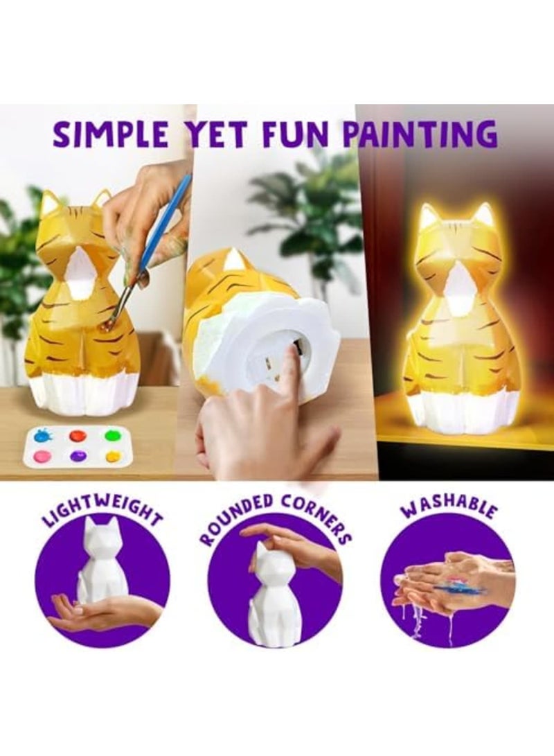 SYOSI DIY Cat Lamp Crafts for Girls from 4 5 6 7 8 Years, Crafts for Girls and Boys, Craft Sets Children, Kids Toy, Creative Gifts for Children Aged 6-12 Years (Cat Lamp) - Image 2