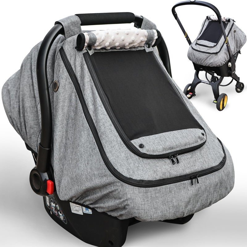 YVMVDV Waterproof Baby Car Seat Coverï¼ŒYVMVDV Patented Cold Weather Carseat Cover for Babies,Infant Car Seat Cover Canopy for Boy Girls,Windproof Car Seat Canopy for Boys & Girls, Keeps Babies Warm - Image 1