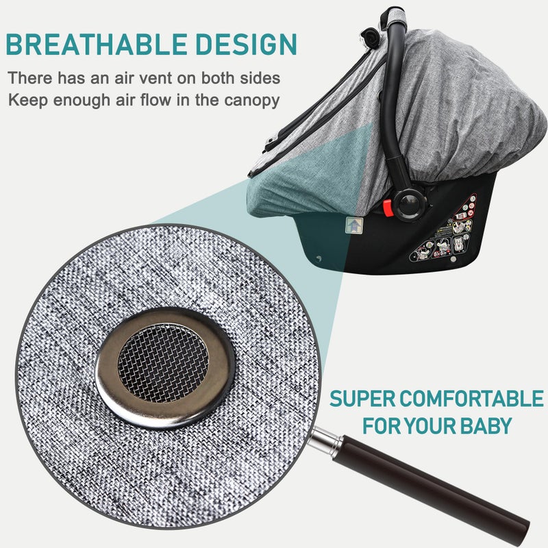 YVMVDV Waterproof Baby Car Seat Coverï¼ŒYVMVDV Patented Cold Weather Carseat Cover for Babies,Infant Car Seat Cover Canopy for Boy Girls,Windproof Car Seat Canopy for Boys & Girls, Keeps Babies Warm - Image 3