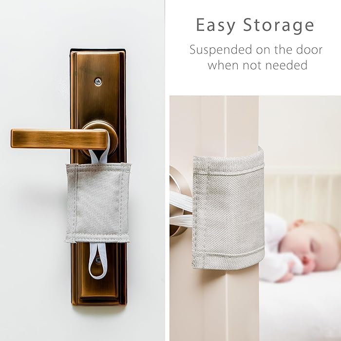DHRUSIMI 2 Pic Silencer Quiet Door Closer Cushion Padded Door Latch Cover for Nursery Baby Light Sleepers Noise Reduced Prevent from Locking for Toddler Safety - 4 x 3 inch (Natural, Pack of 2) - Image 4
