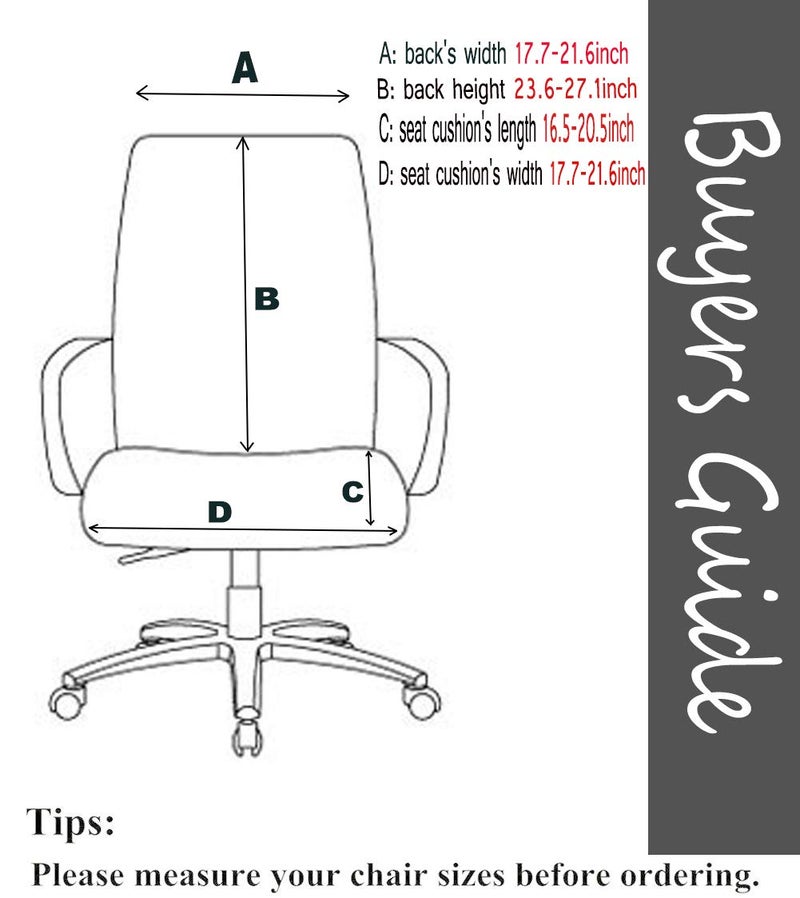 Deisy Dee Computer Office Chair Covers for Stretch Universal Rotating Chair Desk Chairs ONLY Chair Covers (Black, Medium) - Image 4