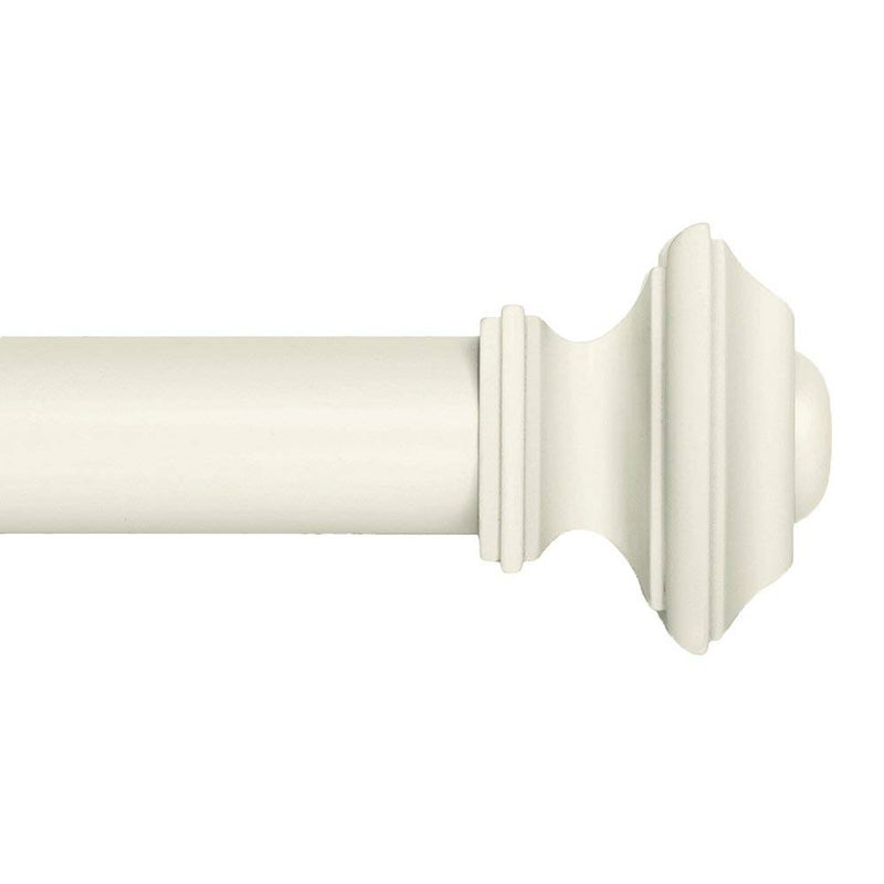 Ivilon Drapery Treatment Window Curtain Rod - Square Design 1 1/8 Rod. 120 to 240 Inch - Ivory/White