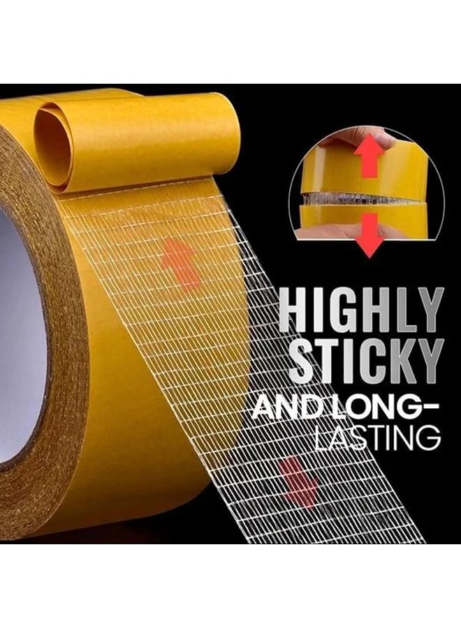 erorex High Adhesive Strength Mesh Double Sided Duct Tape Double Sided Mounting Tape Suitable For Carpet Edge Banding Props Pasting Wedding Decorations Photo Frames Easy To Remove 5Cmx20M - Image 4