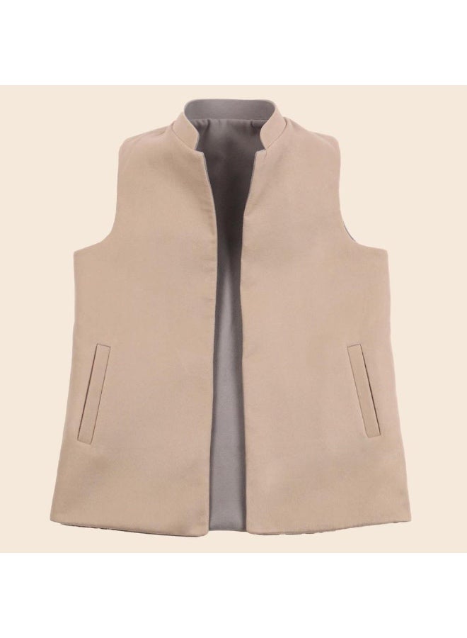Sleeveless jacket that can be worn on either side made of gokh Warm and elegant - Image 1