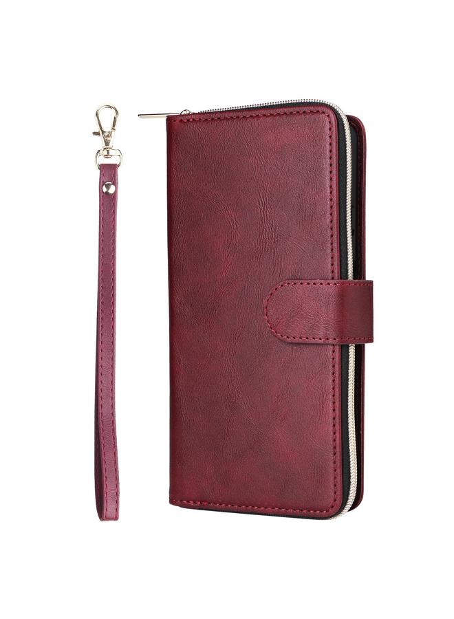 اس-توب جراب لهاتف Redmi Note 13 5G Global مزود بـ 9 فتحات للبطاقات وحقيبة محفظة بسحاب وحافظة هاتف جلدية - Image 2