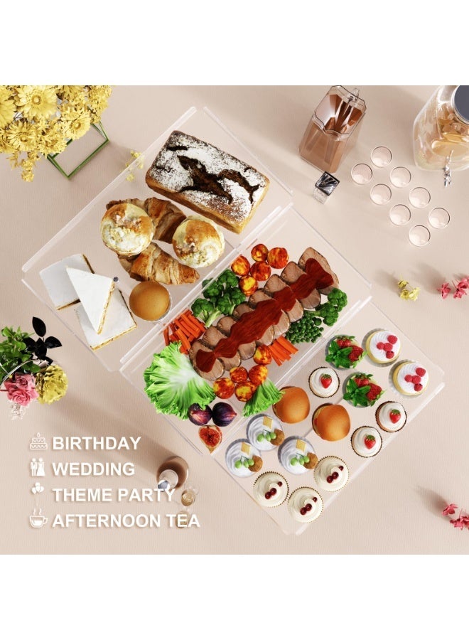 والالا صينية تقديم بثلاث طبقات للترفيه، طقم عرض طاولة حلوى أكريليك لمستلزمات الحفلات، أطباق وصواني تقديم للطعام، حوامل حلويات على شكل بوفيه كب كيك لحفلات الزفاف وحفلات استقبال المولود الجديد - Image 4