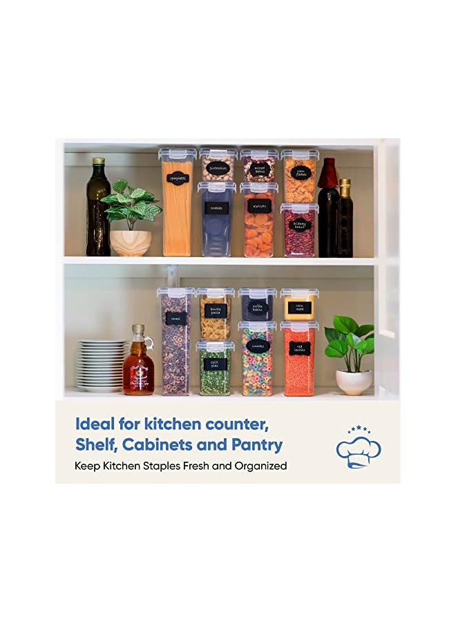 PROMASS Path Airtight Food Storage Containers Set with Lids (24 Pack) for Kitchen and Pantry Organization - BPA Free Kitchen Canisters for Cereal, Rice, Flour & Oats - Free Marker and 24 Labels - Image 5