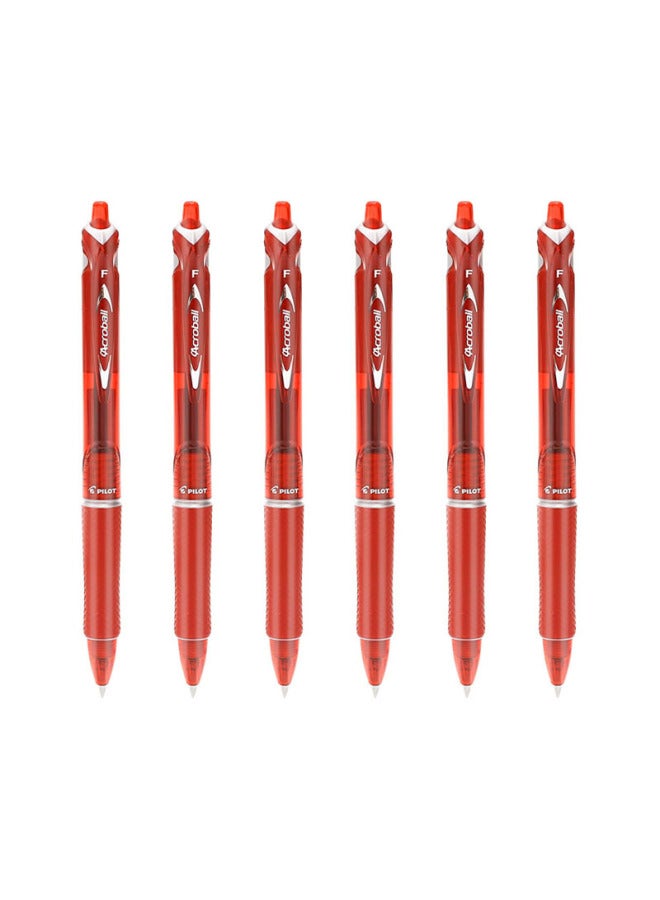 PILOT Acroball Retractable Ballpoint Pen Bpab-15f 0.7mm Red 6-pack - Image 4