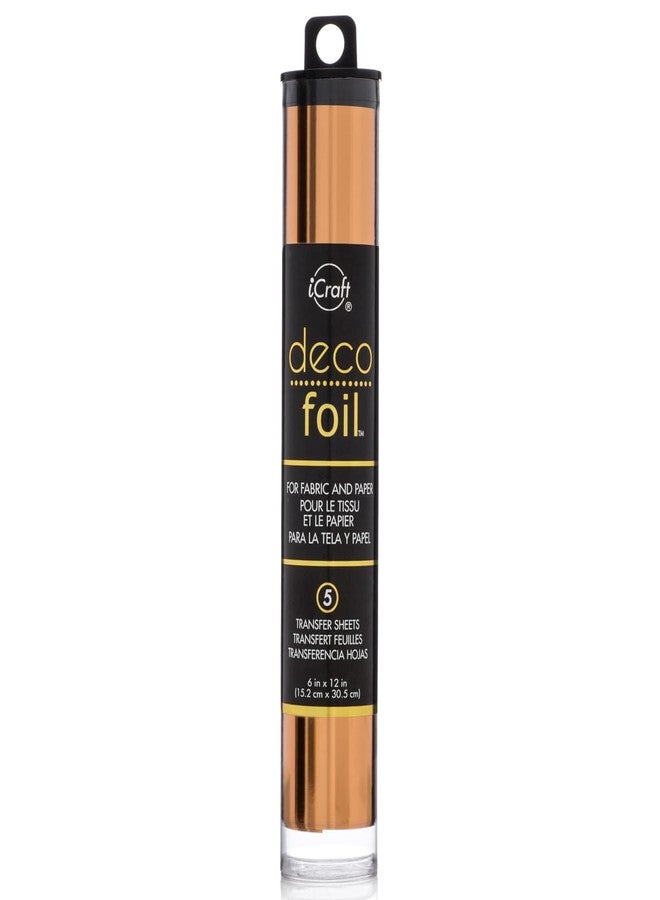 iCraft Deco Foil, 5 Transfer Sheets, 6" x 12", Copper - Image 1