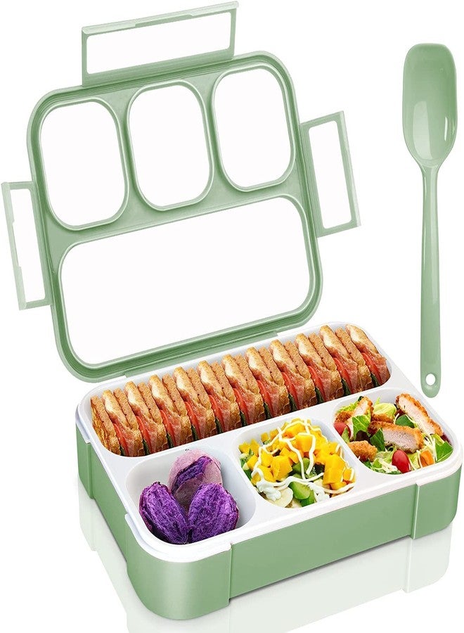 DRUDRAYA PP Food Grade Plastic Lunch Box, Perfect for Office, School, Travelling | 4 Compartment Lunch Container with Spoon for Adults and Kids - Image 3